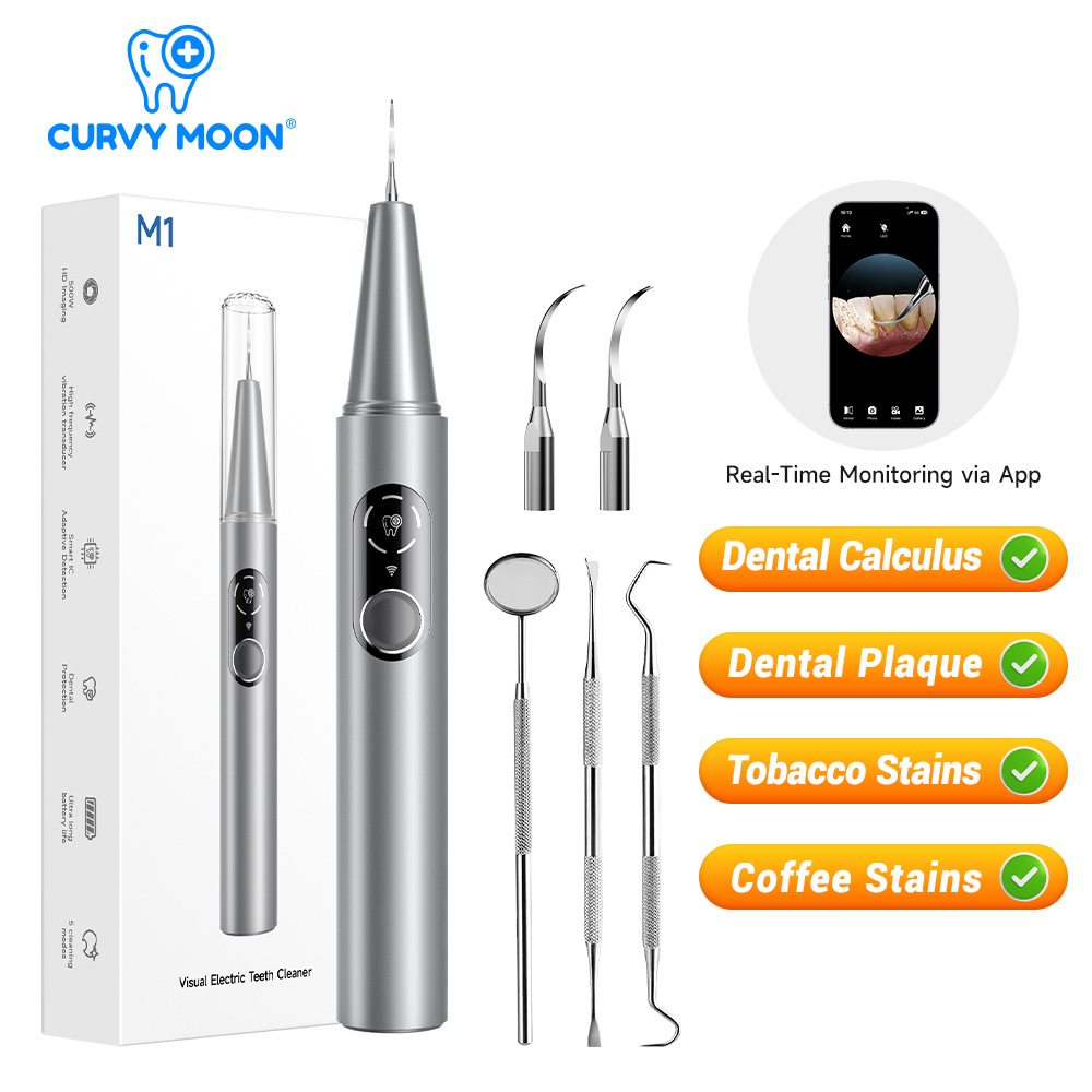 Teeth Whitening Home - CURVY MOON Visible Electric Ultrasonic Tooth