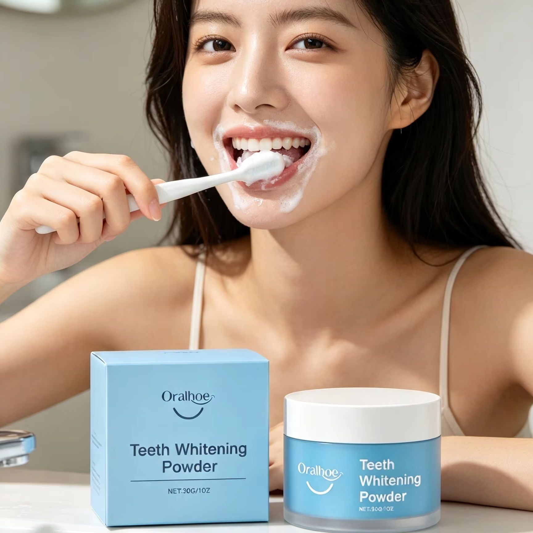 Teeth Whitening From Home - Oralhoe Tooth Powder for Brushing Teeth