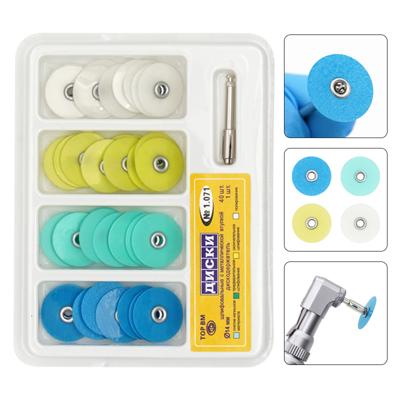 Teeth Whitening Home - 40Pcs/Box Dental Polishing Discs Holding Rod