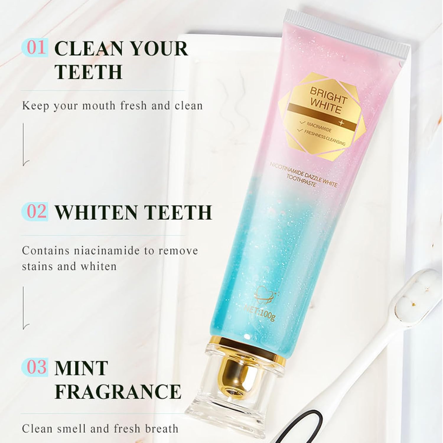 1/2/3pcs Niacinamide Toothpast - Remineralizing Toothpaste review and price